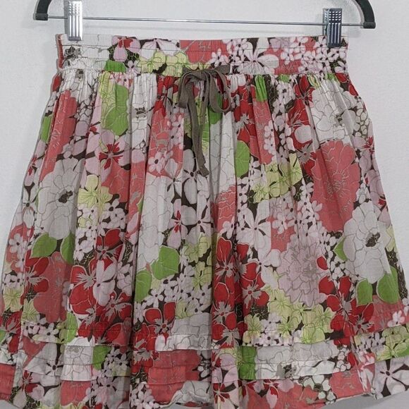 Old Navy Pink and Green Floral Mini Skirt Size XS Full Mini Skirt - Picture 2 of 6